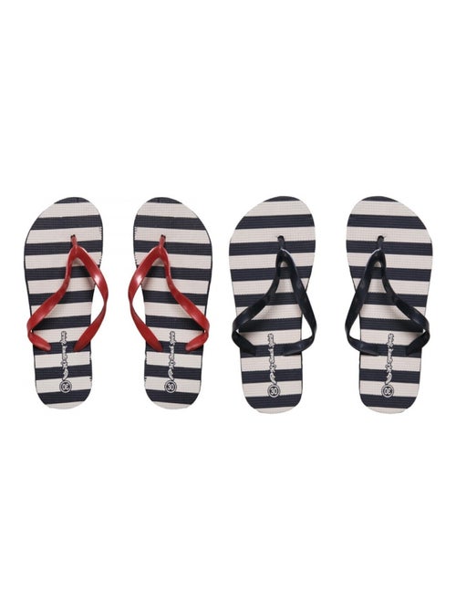 Tongs Fille rayures Lot de 2 - Kiabi