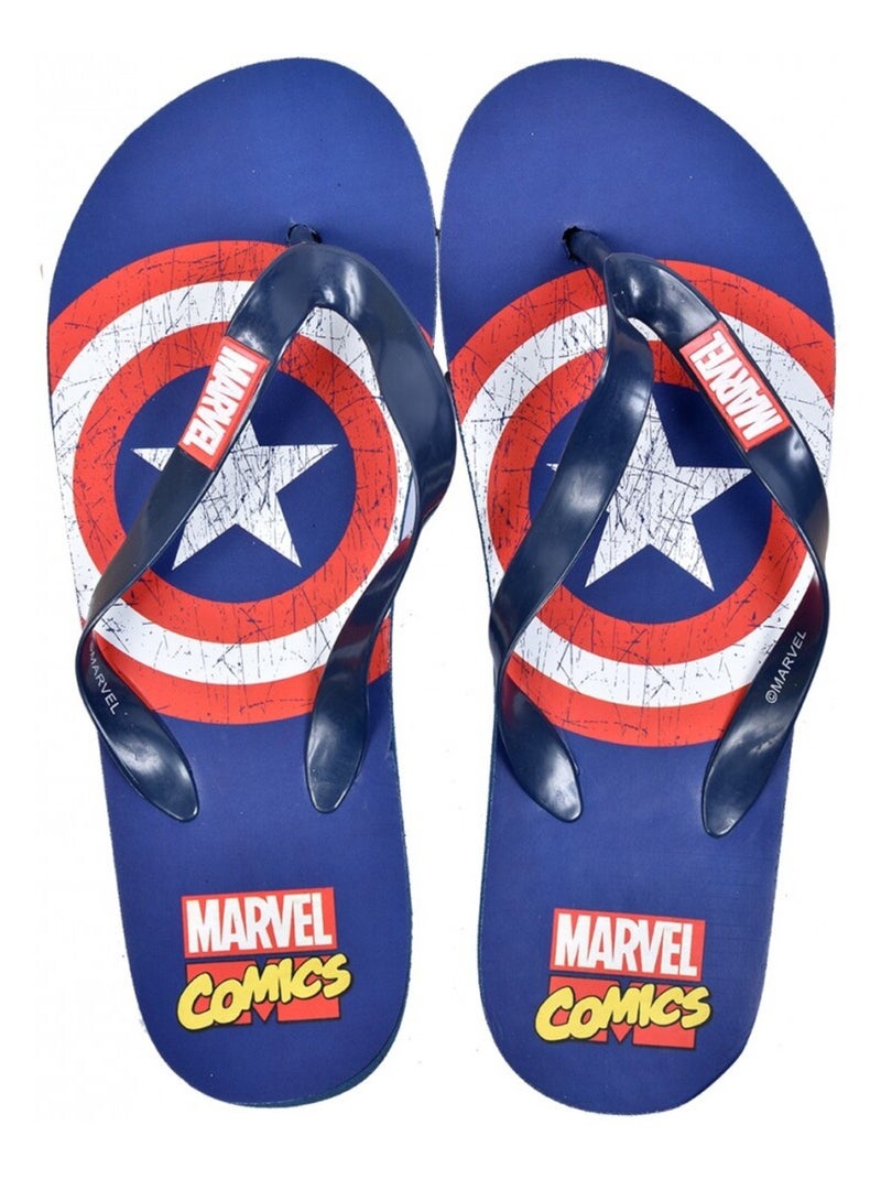 Tongs Homme AVENGERS fantaisie Bleu Rouge Blanc - Kiabi