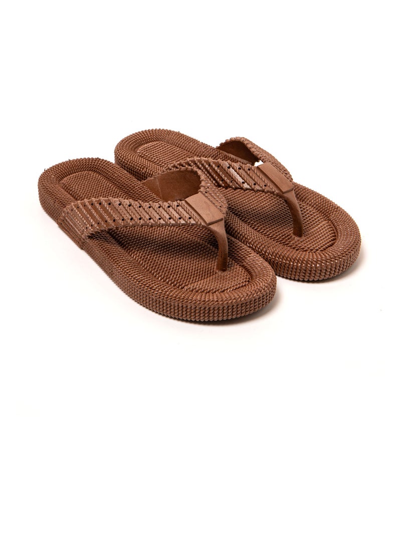 Tongs homme Brasileras semelle en gomme Marron - Kiabi