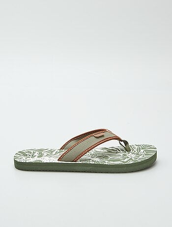 Tongs imprimées avec lanières en tissu