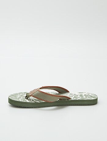 Tongs imprimées avec lanières en tissu