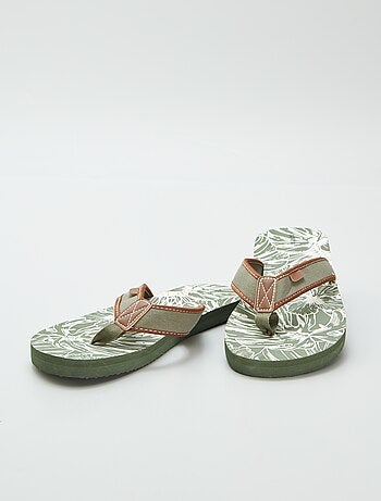 Tongs imprimées avec lanières en tissu