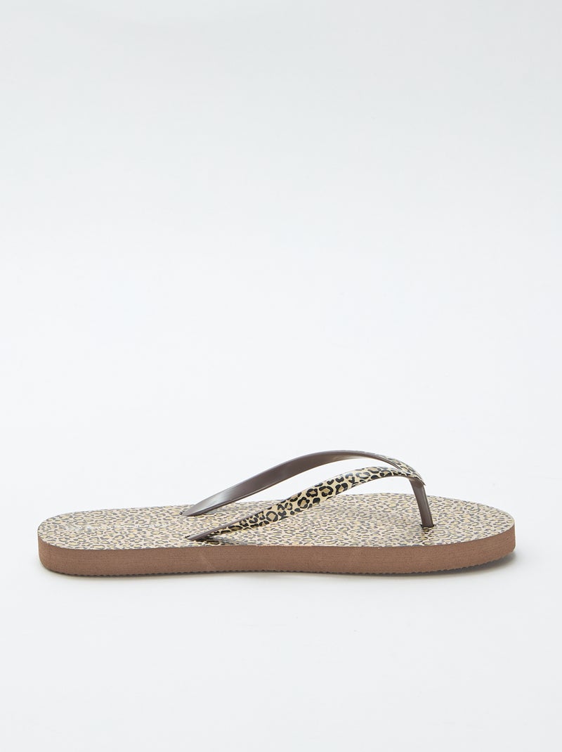Tongs léopard Marron - Kiabi