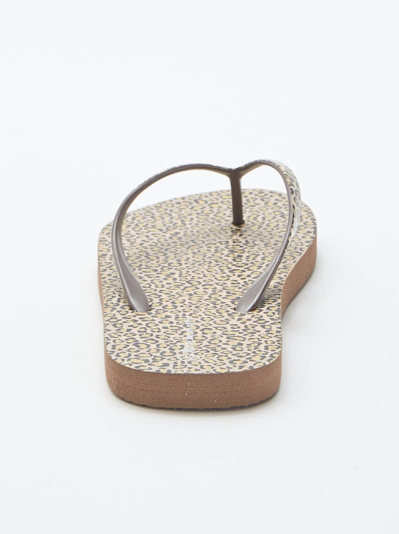 Tongs léopard Marron - Kiabi