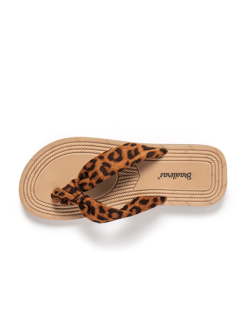 Tongs pour femme Brasileras avec semelle gomme Marron - Kiabi