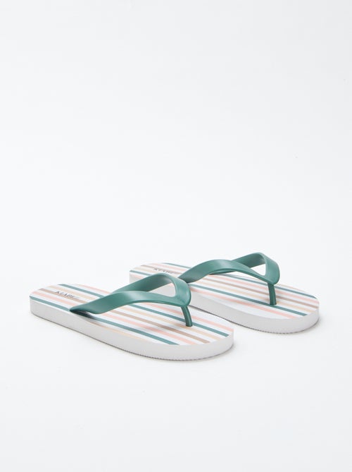 Tongs rayées - Kiabi