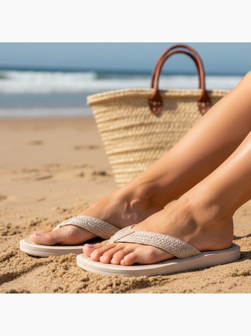 Tongs Sandales Plage d'été, Semelles Eva légères et confortable  Isotoner - Kiabi