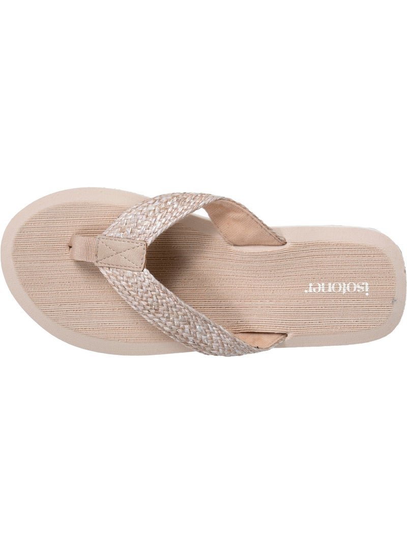 Tongs Sandales Plage d'été, Semelles Eva légères et confortable  Isotoner Beige - Kiabi