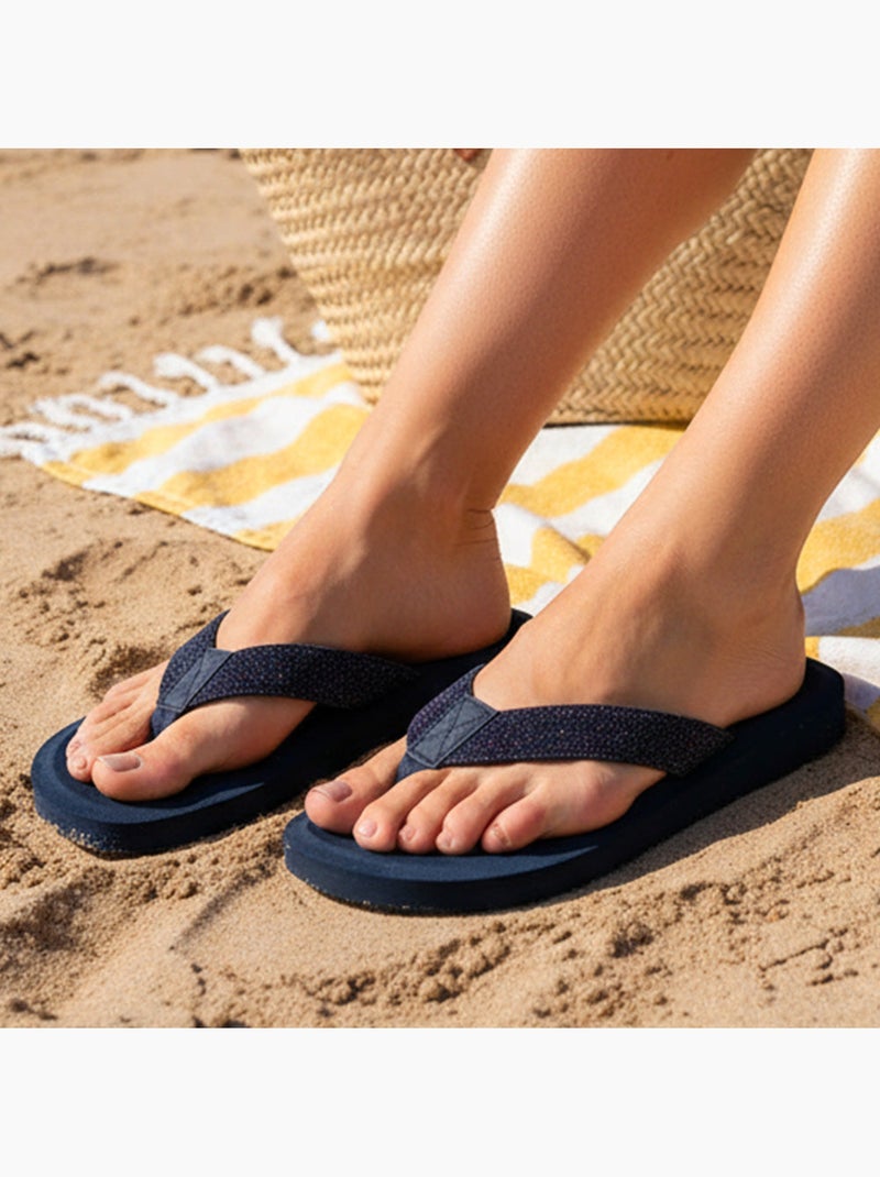 Tongs Sandales Plage d'été, Semelles Eva légères et confortable  Isotoner Bleu marine - Kiabi