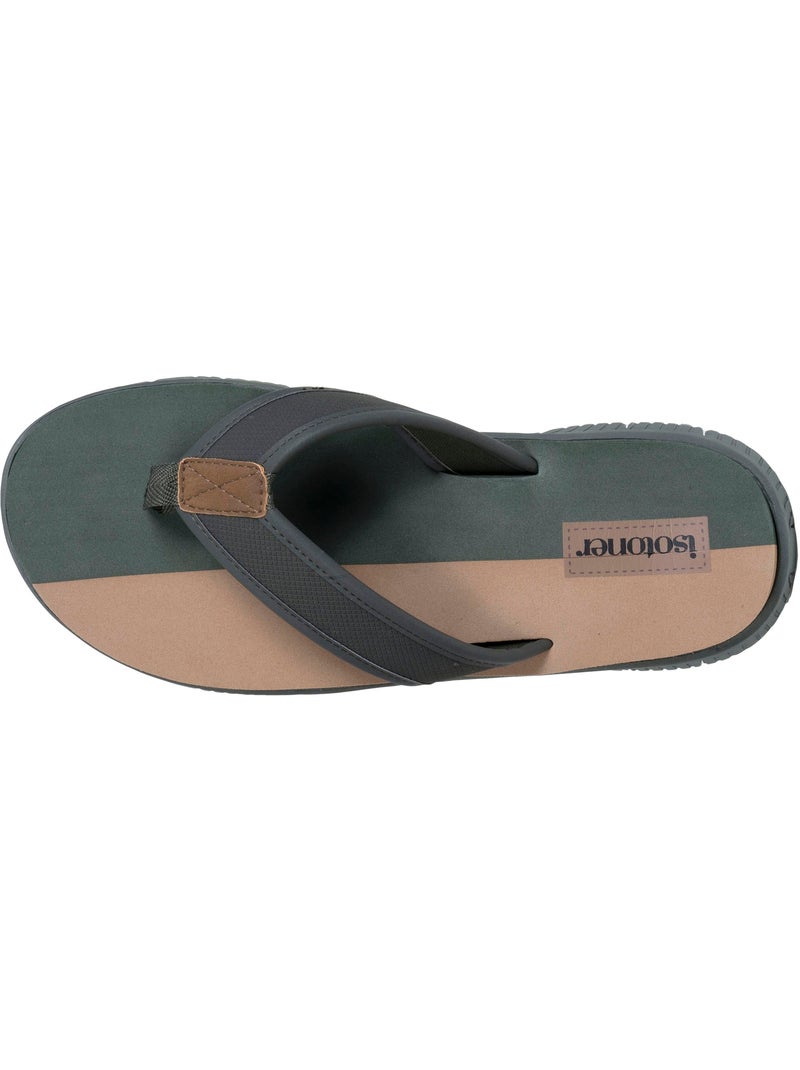 Tongs Sandales Plage d'été, Semelles Eva légères et confortable  Isotoner Kaki - Kiabi