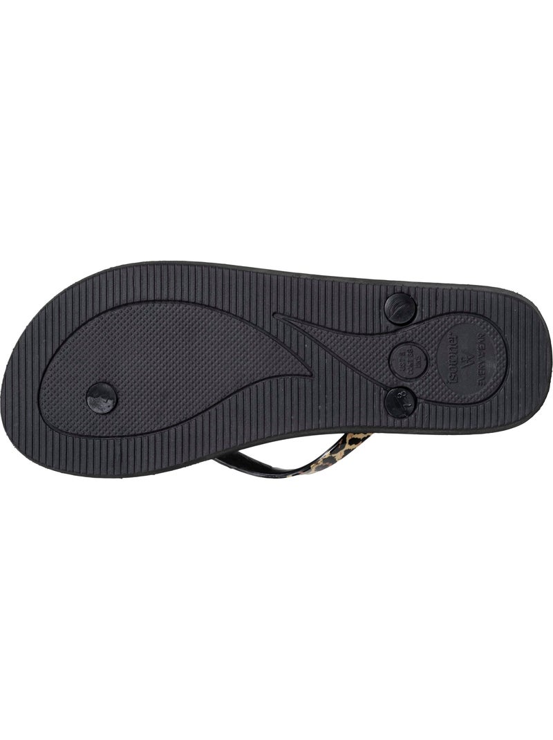 Tongs semelle confortable et légère, sandale de plage, piscine  Isotoner Noir Marron - Kiabi