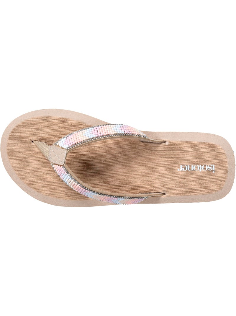 Tongs semelle synthétique, entre doigt confortable, légère pour un confort de  Isotoner Beige - Kiabi