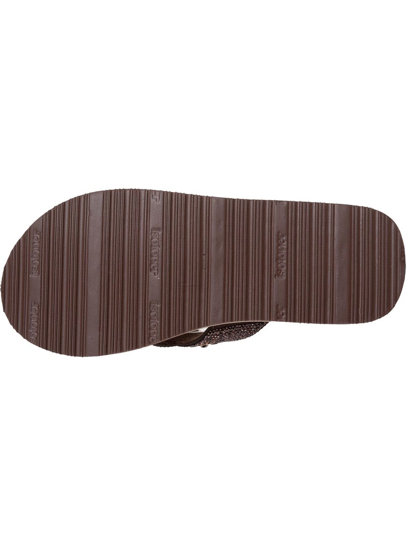 Tongs semelle synthétique, entre doigt confortable, légère pour un confort de  Isotoner Marron/Beige/Noir - Kiabi