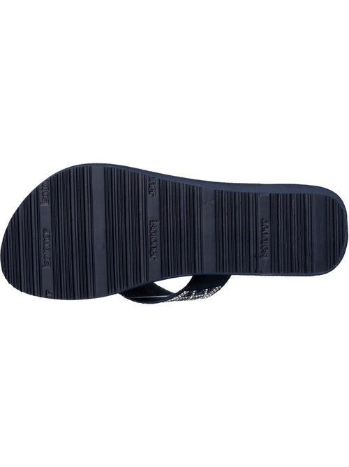 Tongs semelle synthétique, tige en perles, talon compensé 4 cm  Isotoner - Kiabi
