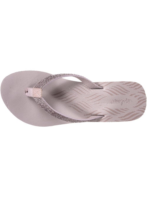 Tongs semelle synthétique, tige en perles, talon compensé 4 cm  Isotoner - Kiabi