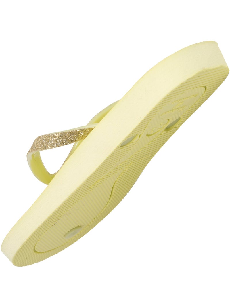 Tongs semelle technologie everywear, Tige pailletée, Confort optimal, matière  Isotoner Jaune - Kiabi