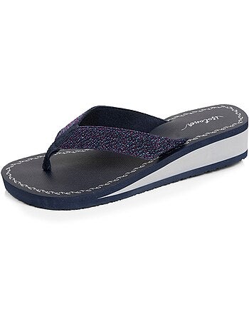 Tongs talon 4 cm, semelle confortable et légère, sandale de plage, piscine Isotoner