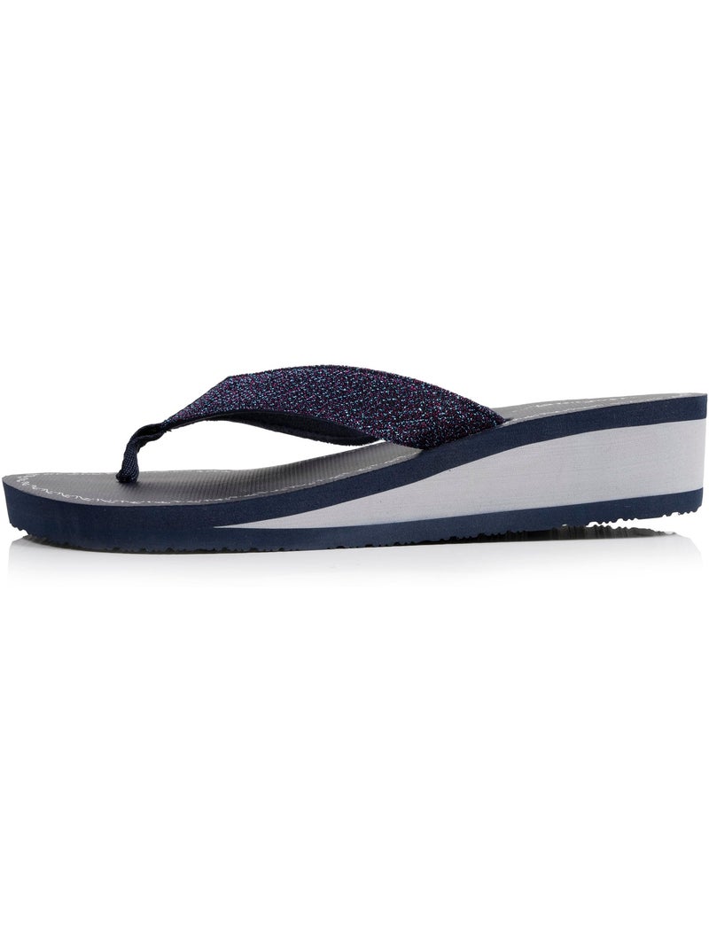 Tongs talon 4 cm, semelle confortable et légère, sandale de plage, piscine  Isotoner Bleu marine - Kiabi