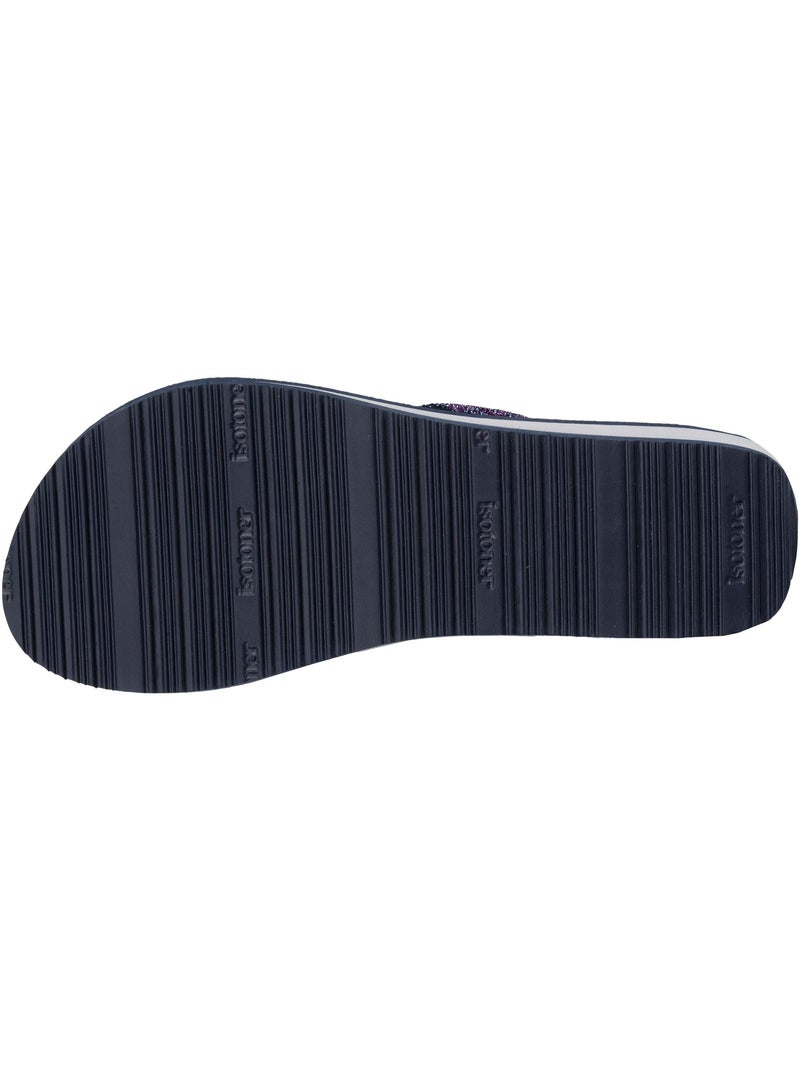 Tongs talon 4 cm, semelle confortable et légère, sandale de plage, piscine  Isotoner Bleu marine - Kiabi