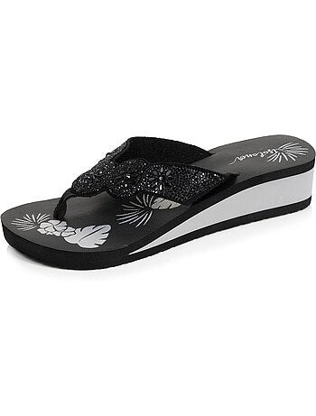 Tongs talon 4 cm, semelle confortable et légère, sandale de plage, piscine Isotoner