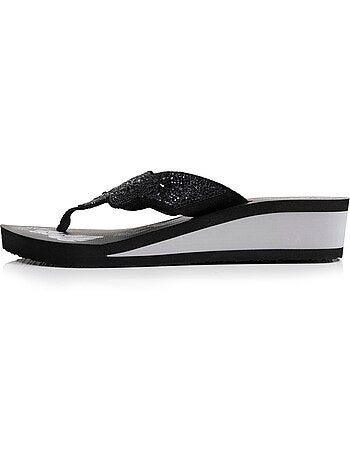 Tongs talon 4 cm, semelle confortable et légère, sandale de plage, piscine Isotoner
