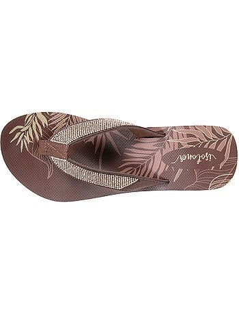 Tongs talon 4 cm, semelle confortable et légère, sandale de plage, piscine Isotoner