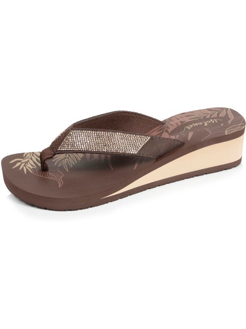 Tongs talon 4 cm, semelle confortable et légère, sandale de plage, piscine  Isotoner - Kiabi