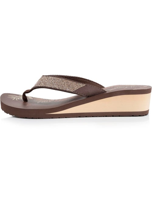 Tongs talon 4 cm, semelle confortable et légère, sandale de plage, piscine  Isotoner - Kiabi
