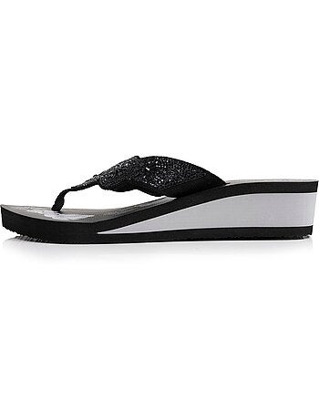 Tongs talon 4 cm, semelle confortable et légère, sandale de plage, piscine