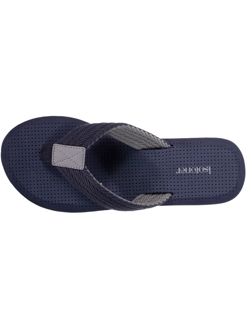 Tongs tige corde large et semelle bicolore  isotoner Bleu marine - Kiabi