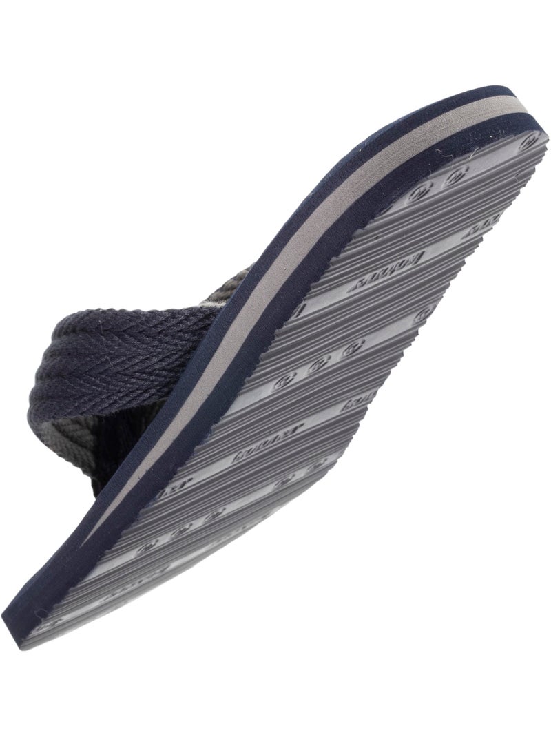 Tongs tige corde large et semelle bicolore  isotoner Bleu marine - Kiabi