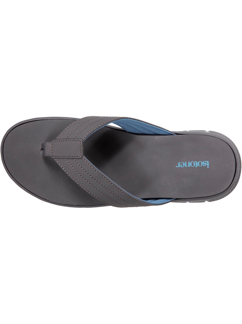 Tongs très confortables, tiges larges  Isotoner Gris - Kiabi