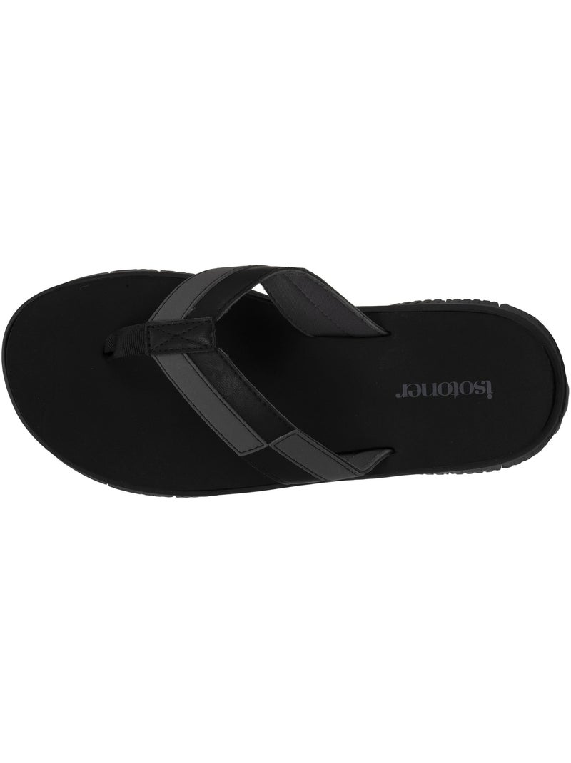 Tongs très confortables, tiges larges  Isotoner Noir Gris clair - Kiabi