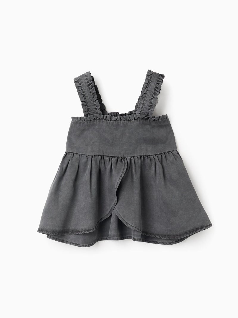 Top à Bretelles avec Volants Gris foncé - Kiabi