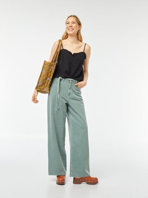 Top à bretelles en double gaze de coton - Kiabi