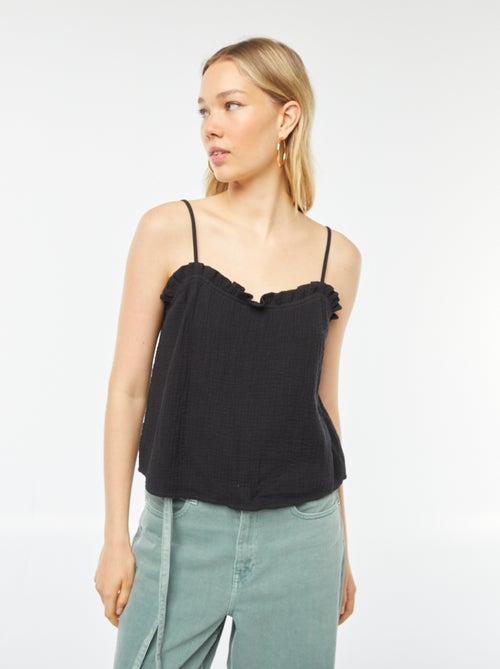 Top à bretelles en double gaze de coton - Kiabi