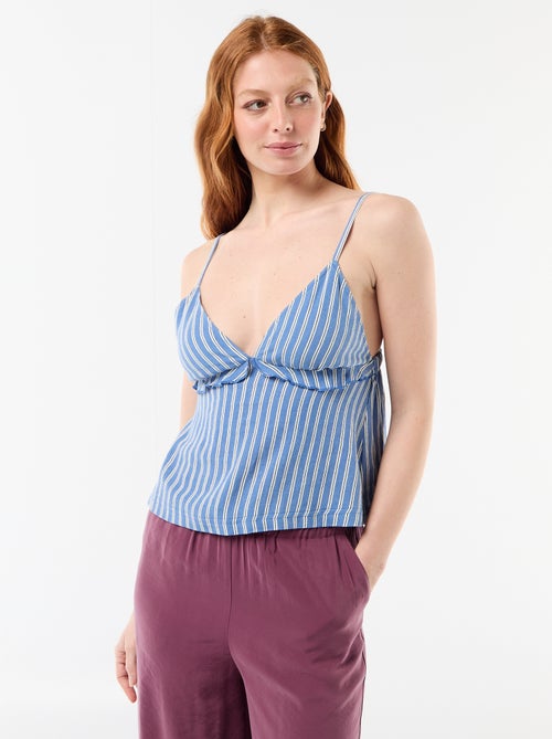 Top à bretelles en lin mélangé - Kiabi
