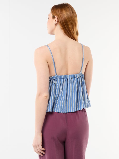 Top à bretelles en lin mélangé - Kiabi