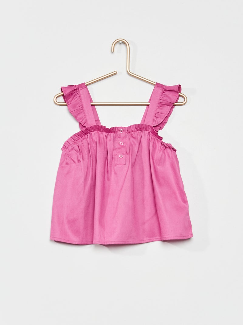 Top à bretelles en lyocell violet rose - Kiabi