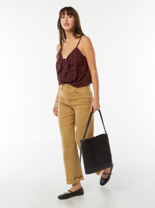 Top à bretelles imprimé avec noeud - Kiabi