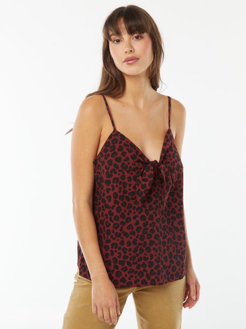 Top à bretelles imprimé avec noeud - Kiabi