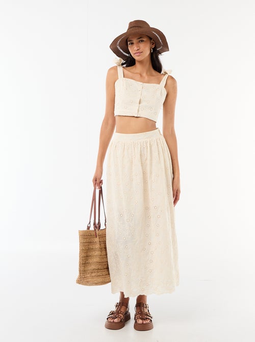 Top à bretelles noeud en coton - Kiabi