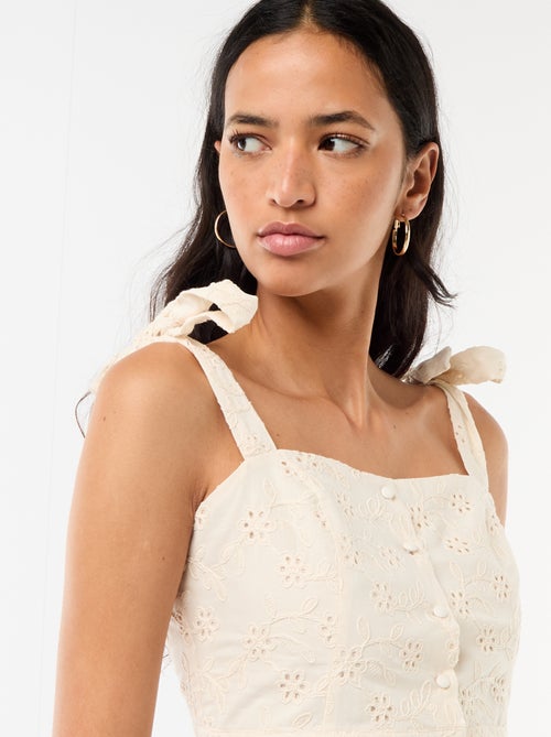 Top à bretelles noeud en coton - Kiabi