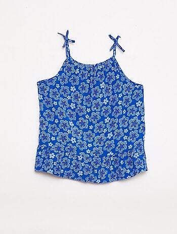 Top à motif à fines bretelles