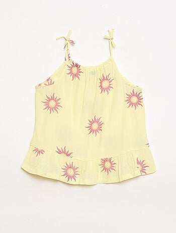 Top à motif à fines bretelles