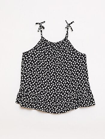 Top à motif à fines bretelles