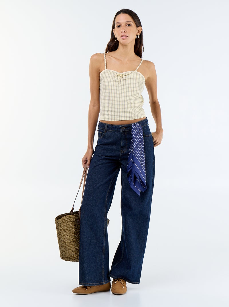 Top à motif avec bretelles ajustables Jaune - Kiabi