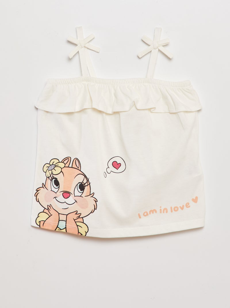 Top à volants Blanc rose - Kiabi