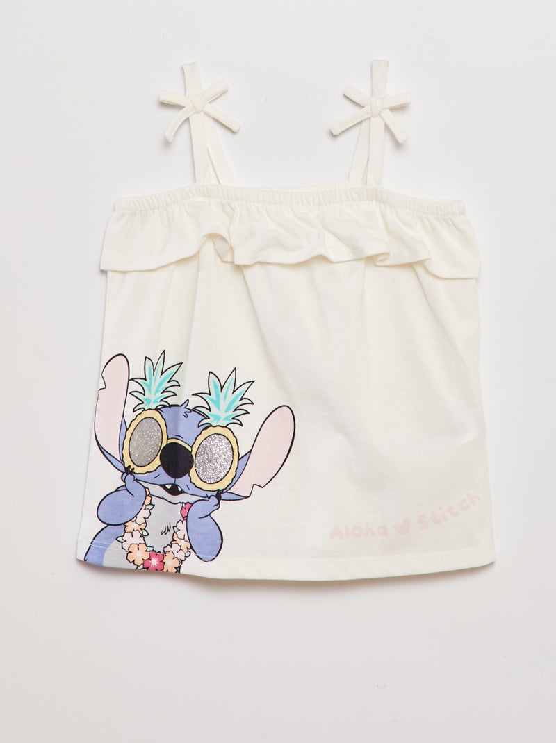 Top à volants Blanc Stitch - Kiabi