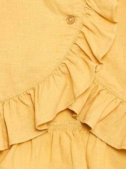 Top à volants en lin mélangé - Kiabi